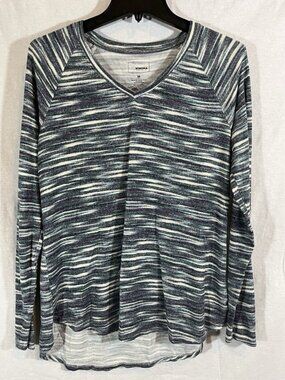 Sonoma Blue Purple Striped Medium Long Sleeve Shirt